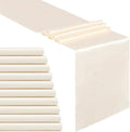 Ivory Satin Table Runners 10 Pack 12x108 inch Silk Smooth Fabric | Bright Satin by B-COOL