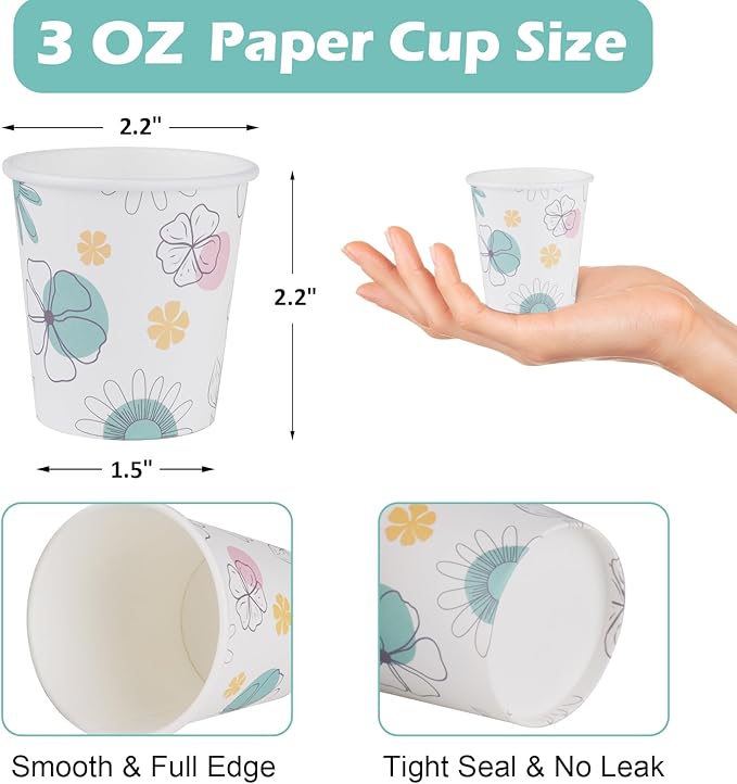 Lamosi 300 Pack 3 oz Bathroom Cups, Small Disposable Paper Mouthwash Cups | - Image 2