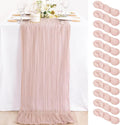 12 Pack Pink Table Runner 10ft Rustic Gauze Cheesecloth Table Decor | by MLMC