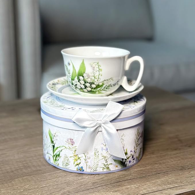 STP GOODS Bone China Tea/Coffee Cup and Saucer in Gift Box Tea Cup and Saucer - Image 4