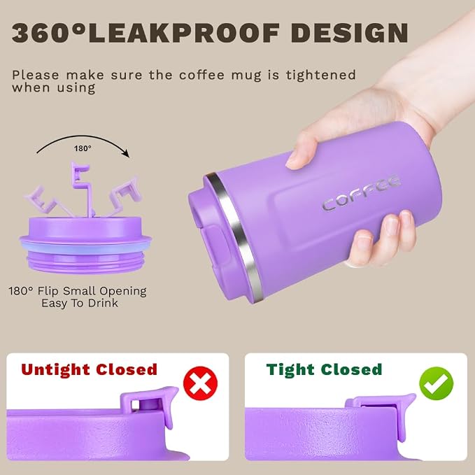 SPLMIFA Travel coffee mugs leak-proof, reusable coffee cup - Image 5