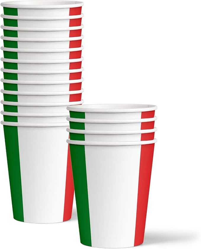 Italy Italian Flag Birthday Party Supplies Set Plates Napkins Cups Tableware Kit for 16