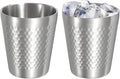 uxcell 2 Pcs Stainless Steel Cups, 10oz/300ml Metal Cups Diamond Textured by uxcell