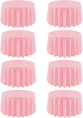 8 Pack Pink Round Tablecloth 90 Inch Valentine’s Day Table Cloth for Round Tables, Washable Polyester Fabric Stain and Wrinkle Resistant Decorative Table Cover for Wedding Party Dining Banquet