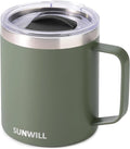 SUNWILL Travel Coffee Mug with Lid, Insulated Tumbler with Handle, 14 oz by SUNWILL