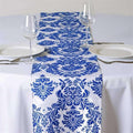 Efavormart 5PCS of Royal Blue Damask Flocking Premium Table Top Runner by efavormart