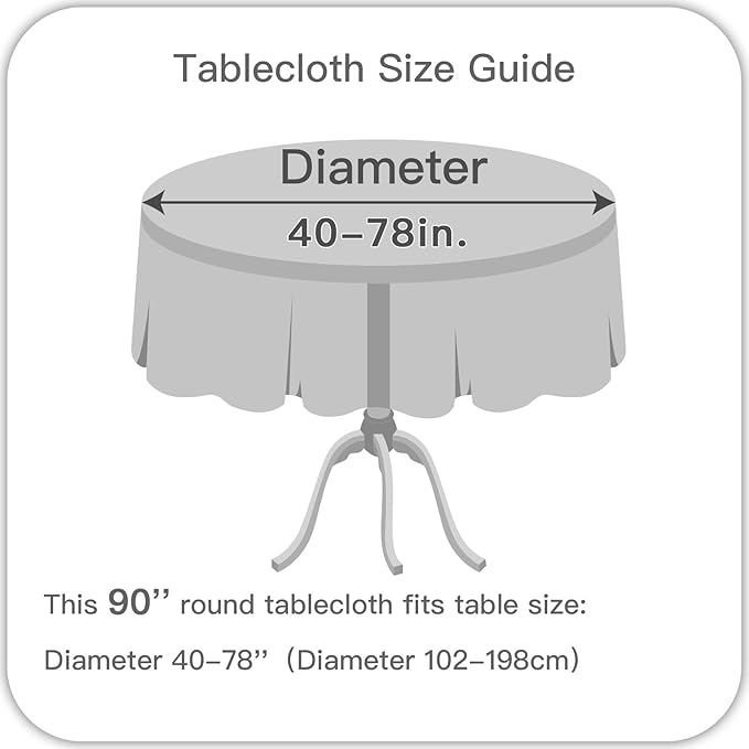 maxmill Round Weaved Texture Design Tablecloth Spill-Proof Wrinkle Free Soft Washable Table Cloth for Circular Table Cover, for Dining Room Buffet Banquet Parties Holiday Dinner, 90 Inch Ivory