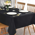 maxmill Square Tablecloth Swirl Design Spillproof Wrinkle Free Heavy Weight Soft Table Cloth Decorative Fabric Table Cover for Outdoor and Indoor Use Square 70 x 70 Inch Black