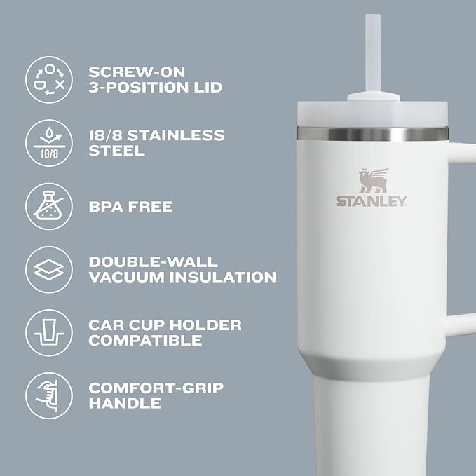 STANLEY Quencher H2.0 Flow State Tumbler, 30 oz, Mahogany Gloss | Handle and - Image 6