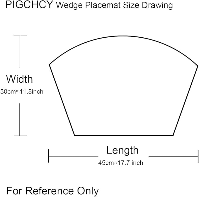 PIGCHCY Wedge Shaped Placemats for Dining Table Cross-Weave Washable Vinyl Placemat Heat Resistant Round Table Mats Set of 4 (Teal Blue)