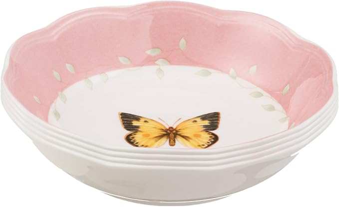 Lenox Dinnerware Set, Butterfly Meadow Colors 4-Piece Fruit Bowl Set, Service by Lenox
