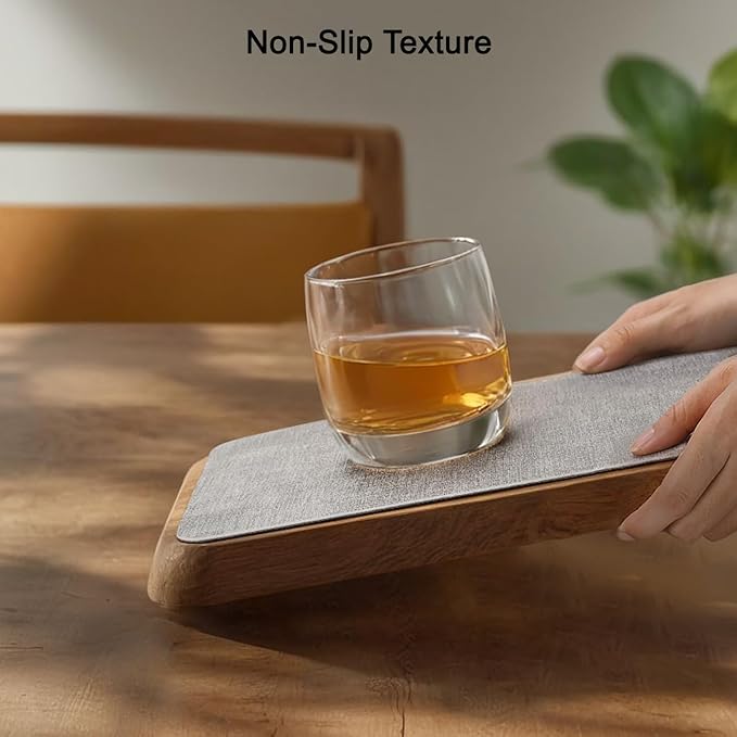 Myir JUN Reversible Vinyl Placemats Set of 6, Faux Leather Place Mats Dual Sided Waterproof Wipeable, Heat-Resistant Table Mats for Kitchen Dining Indoor Outdoor (12" x 17", Light Gray Cream-White)
