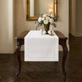 Signature Linen™ by D'Moksha White Table Runner 48 Inches, 100% Pure Linen by DMokshaHomes