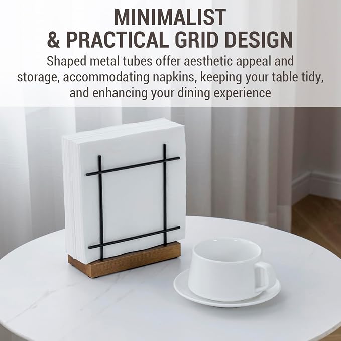 MyGift Matte Black Napkin Holders - Image 3