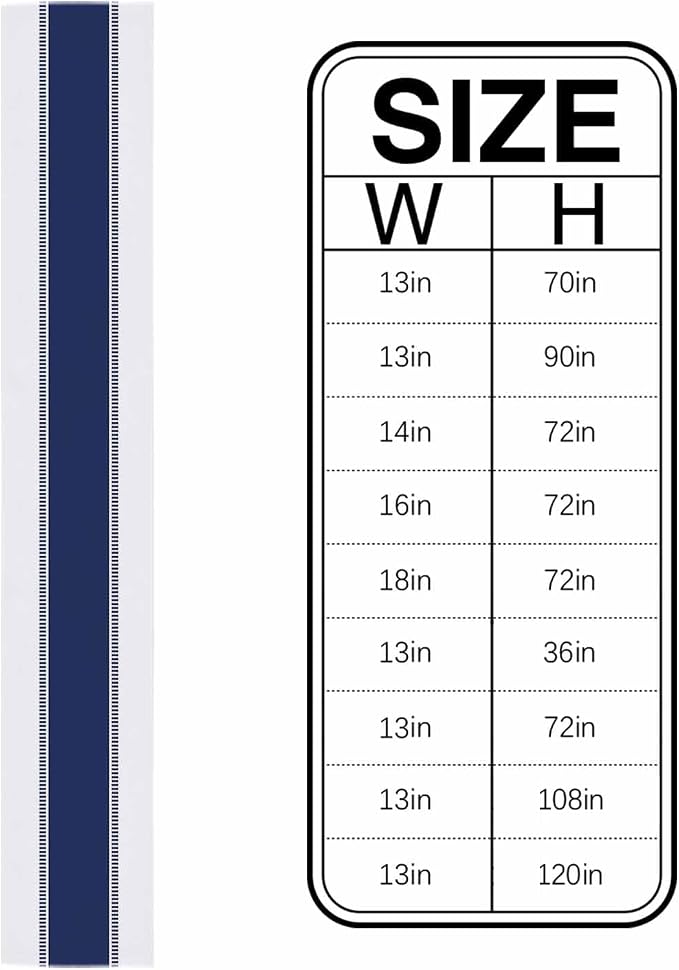Navy Blue Table Runners 90 inches Long, Farmhouse Stripes Table Runner Non Slip - Image 6
