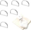 6 Pcs Metal Napkin Ring Modern Serviette Buckles Semicircle Metal Silver by Unknown