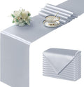 Manyshofu Grey Satin Table Runner 12x72 by Manyshofu