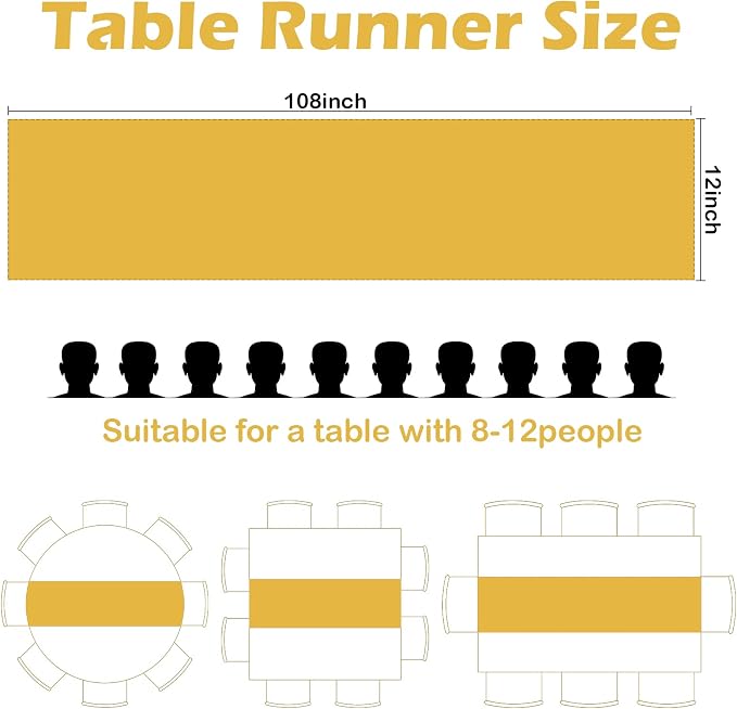 Set of 10 Gold Satin Table Runner 12x108 inches Smooth Table Runners | Smooth - Image 2
