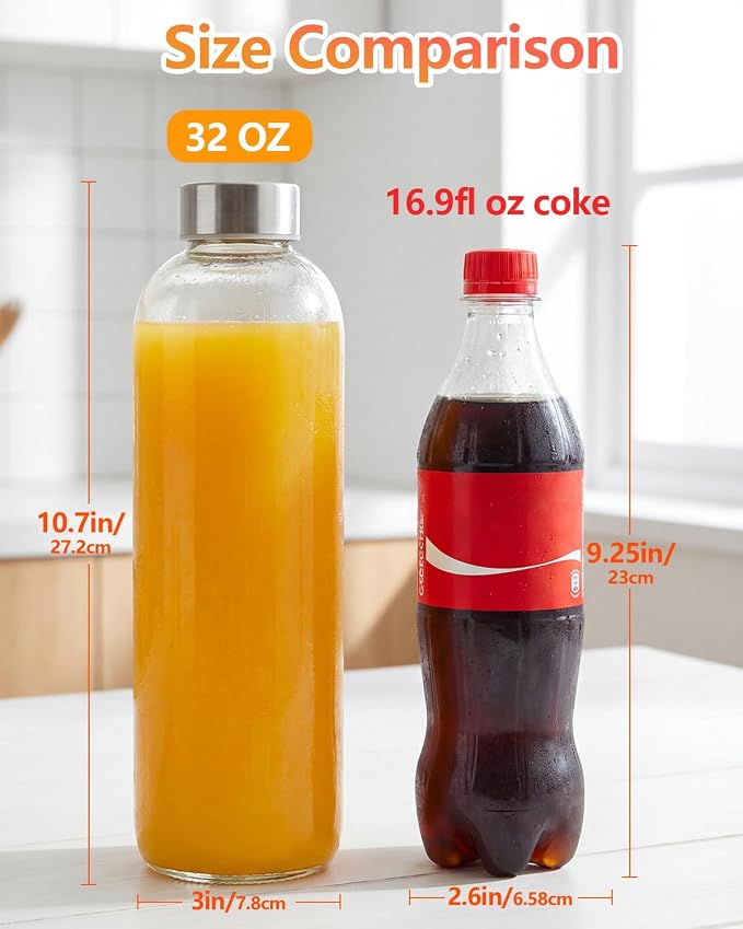 Zukro Clear Glass Water Bottles - Image 5