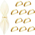 10 Pcs Gold Napkin Rings by Unknown