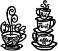 Oubasa Metal Pour Coffee Cup Wall Decor, Minimalist Cafe Themed by OubasaMakeYourHomeAmazing