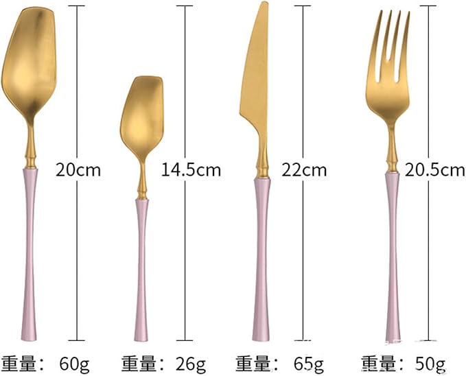 Blue Gold 16 Piece Matte Silverware Set Durable 18/8 Stainless Steel Flatware Cutlery Set for 4 Utensil Sets Home Kitchen Hotel Restaurant Dishwasher Safe Luxury-Tableware