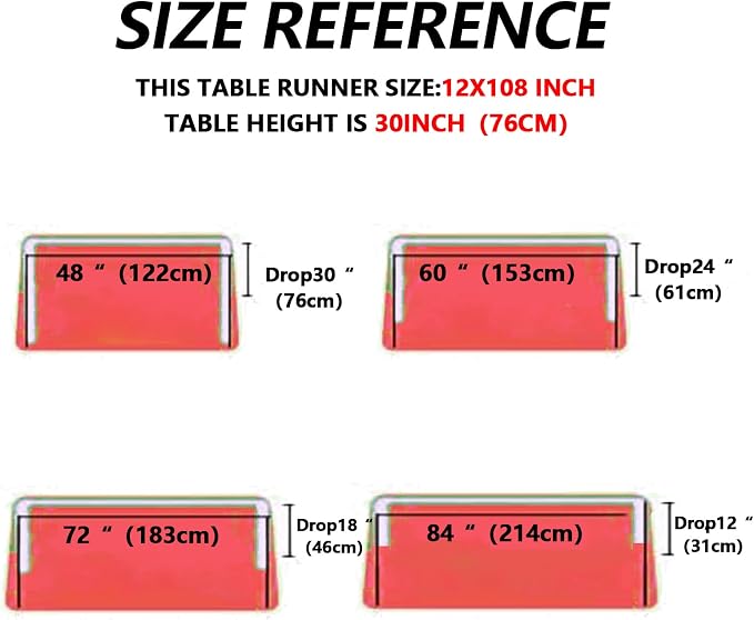 12 Pack Red Table Runners, Satin Table Runner 12x108 Inches Long, Silk and - Image 9