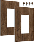 Outlet Covers Brown Rustic Wood Grain Farmhouse 1 Gang Wall Plate Single Rocker Light Switch Cover Decorative GFCI Receptacle Electrical Switchplate for Cabin Bedroom Decor（2 Pack）
