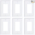 6-Pack Classic Beadboard Decorator Wall Plate Cover, Pure White Decorative Switch Plates and Outlet Covers, Durable Natural Bamboo Fiber Wall Plates for Electrical Outlets, Receptacle, GFCI Outlet