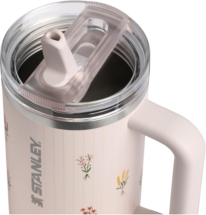 STANLEY Quencher ProTour Flipstraw Tumbler, 40 oz, Rose Quartz Bouquets | - Image 2