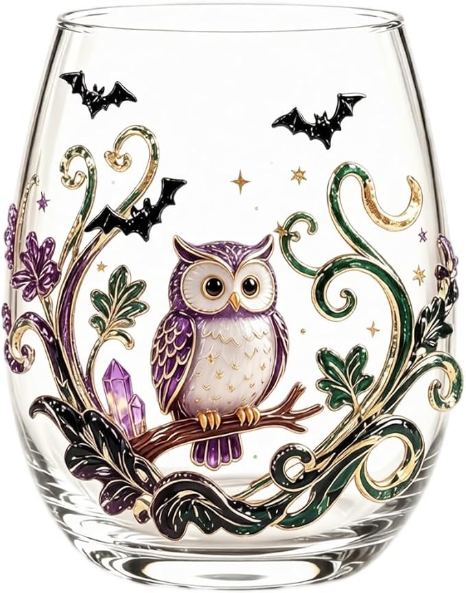 Halloween Printed Glass Cup, Ghost Pumpkin Themed Handleless Drinking Tumbler - Image 2