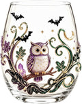 Halloween Printed Glass Cup, Ghost Pumpkin Themed Handleless Water Tumbler 15oz by Unknown