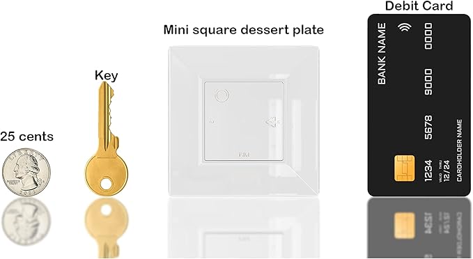 Exquisite Mini Disposable Appetizer Plates - 100 Pack 2.95" x 2.95" Crystal Clear Plastic Dessert Plates - Elegant Design for Weddings, Birthdays & Formal Parties - Stackable and Convenient - BPA Free