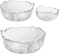 Glass Bowl for Salad Candy Fruit, Decorative Bowl-Clear Gold, Snack Dessert by SYXLTSH