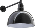 Steel Lighting Co. Hollywood Bowl Light | Outdoor Wall Mounted | 15 inch Bowl Dome | 20 inch Straight Arm | Barn Light Made in America | Black Exterior/White Interior