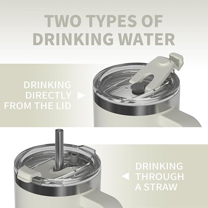 30 oz Tumbler with Handle, Tumbler with Lid and Straw, Double Wall Insulated - Image 4