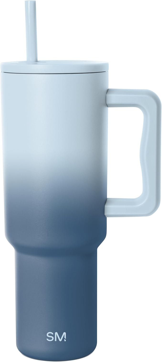 Simple Modern Tumbler with Handle and Straw | 40oz | Ombré | Trek Tumbler by Unknown