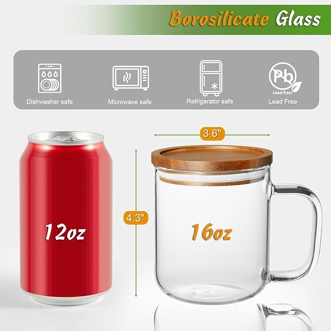 DRASTAR Glass Coffee Mugs, Coffee Mug - Image 2