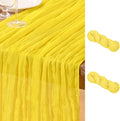 DeZerlor Lemon Yellow Cheesecloth Table Runner 2 Pack Summer Table Runners Boho by DeZerlor