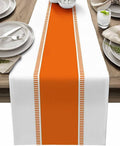 Orange Table Runners 90 inches Long, Non Slip Stripes Table Runner Bualap by Futuregrace