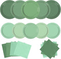 Sage Green Paper Plates and Napkins Party Supplies, Serve 60 | 180pcs by Osonm