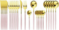 JASHII Flatware Serving Set 24 Piece, Stainless Steel Silverware Set, Modern by JASHII