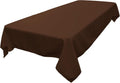LA Linen Polyester Poplin Washable Rectangular Tablecloth, Stain and Wrinkle Resistant Table Cover 60x84, Fabric Table Cloth for Dinning, Kitchen, Party, Holiday 60 by 84-Inch, Brown