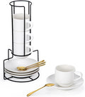 Lareina 8 Ounce Porcelain Cappuccino Cups Set of 4, Stackable Coffee Cups by Lareina