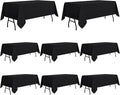 sancua 8 Pack Black Tablecloth 60 x 84 Inch, Rectangle Table Cloth for 4ft Tables - Stain and Wrinkle Resistant Washable Polyester Table Cover for Dining Wedding Banquet Party Buffet Restaurant
