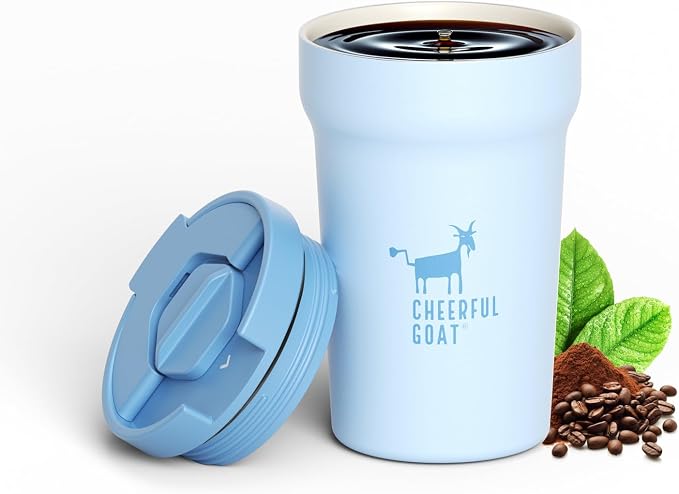 CHEERFUL GOAT Ceramic Lined Coffee Mug – Stainless Steel Travel insulated - Image 9