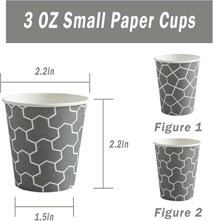 300 Pack 3oz Disposable Paper Cups, Dixie Small Bathroom Cups | Food grade - Image 2