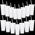 Bokon 15 Sets Tumbler with Straw and Lid Bulk 24 oz Reusable Plastic Cups to Go by Bokon