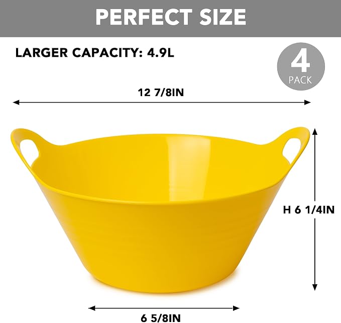 Tiawudi 4 Pack Snack Bowls, Plastic Serving Bowls - Image 2