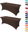 2Pack 4FT Table Cloth for Rectangular Fitted Events Stretch Coffee Table Covers Washable Spandex Tablecloth Protector for Party, Wedding, Cocktail, Banquet, Festival